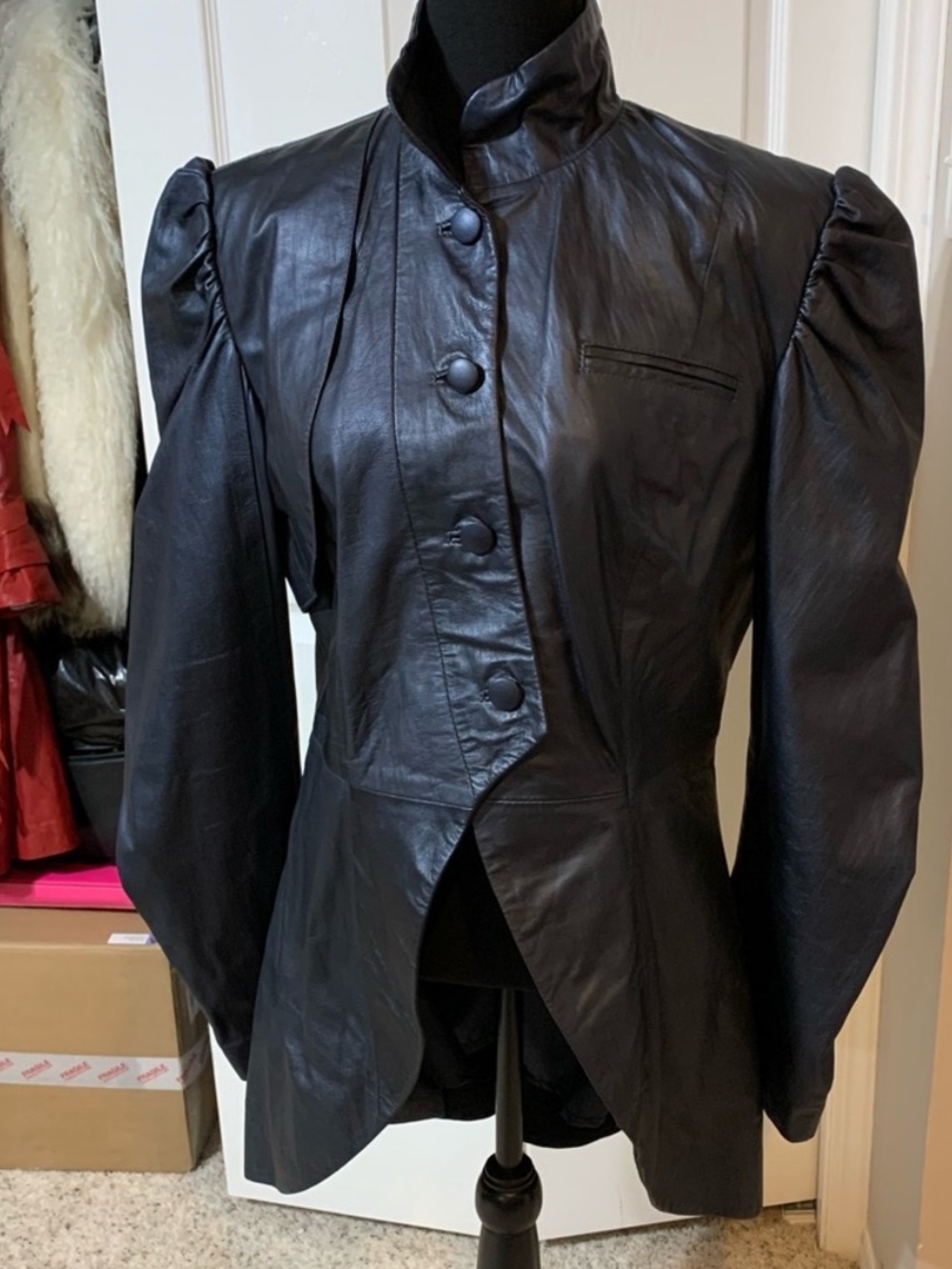 IMPERO LONDON | leather blue metallic Victorian inspired - Picture 14 of 14